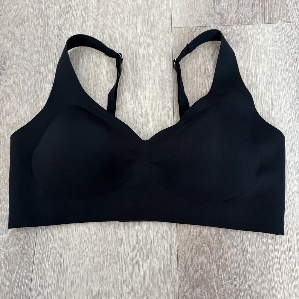 Womens Seamless Bra Large Black Lightweight Ultra Soft Everyday Comfy Casual